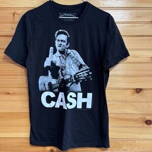 Jim Marshall Clothing Johnny Cash Middle Finger Black Graphic T-Shirt Medium
